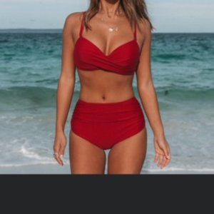 Beachissi Red 2pc High Rise Bikini
